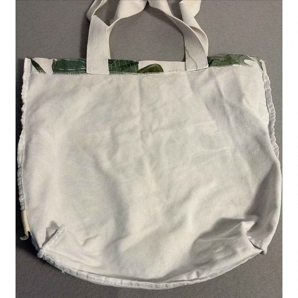 Tommy Bahama Woman's Canvas Tote, Green Floral Summer Tropical Vacation